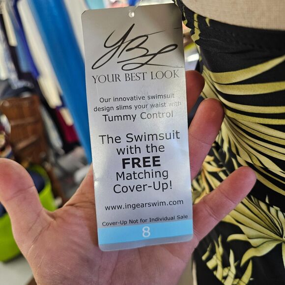 Your Best Look Womens Swimsuit Tankini w/ Coverup Size 8 Tropical Resort - Picture 5 of 16